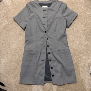 Abercrombie & Fitch Black and Gray Checkered Mini Dress